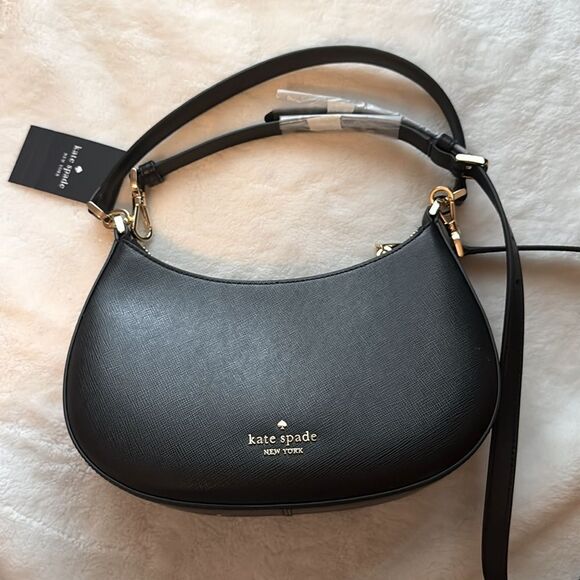 Madison Saffiano Leather Crescent Shoulder Bag - Picture 5 of 12